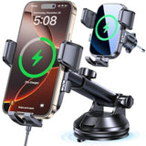 Wireless Car Charger?Upgraded Strongest Suction & Clip? Fast Charging Car Phone Holder Charger?No Shake? Wireless Charging Mount For Iphone 16 15 14 13 Pro Max Samsung Series All Smartphones