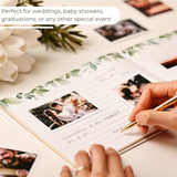 Gold Foil Greenery Wedding Guest Book 7 X 9 Inches, Pen & Table Sign Included, Resgistry Sign In Book For Wedding, Bridal Shower, Baby Shower, Graduation, Birthday, Funeral, Anniversary Or Reception