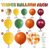 182PCS Fall Balloon Arch Kit with Orange Red Green Yellow Gold Balloons for Party