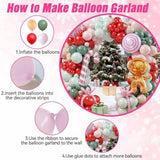 Christmas Balloon Arch Kit with Red, Green, Macaron, and Foil Candy Balloons
