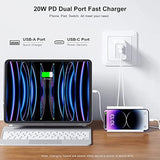 Usb C Charger Block,3Pack 20W Dual Port Usb C Wall Charger Plug Fast Charging Block Adapter +Usb A Quick Charging Brick Plug For Iphone 16E/16 Pro Max/16Plus/16/15/14/13/12/11/Xs/Xr/X,Ipad Pro,Airpods