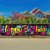 Graffiti Color Birthday Banner, 78×17" Polyester Party Decoration