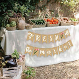 Fresh Off the Market Bridal Shower Banner Tulip Burlap Garland