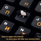 MOSISO 2 Packs Universal Russian Keyboard Stickers, Full Set of Computer Indiv