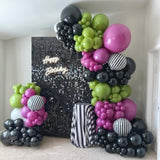 172Pc Halloween Balloon Arch Kit β Purple Green Black White with Skull Foils