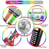 80s 90s Party Balloon Garland Kit: Disco, Boombox, Guitar - 90 Piece