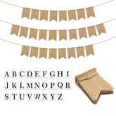 26 Pack Diy Burlap Banner Set Include Letter Stencil, Design Swallowtail Flags For Kids And Adults, Handwriting Banner For Birthday And Independence Party, Unique Hand Draw Home Summer Decor