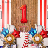 1St Birthday Party Decorations Baseball Foil Number 1 Balloons Set First Birthday Party Supplies Glove Round Baseball Bat Theme Mylar Balloon Boys Rookie Of The Year 10 Inch 15 Inch 22 Inch