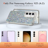 For Samsung Galaxy S25 Case Glitter, Luxury Shiny Bling Sparkly Bumper Cover With Crystal Diamonds For Women Girls Soft Shockproof Protective Phone Case For Samsung Galaxy S25 6.2", Silver