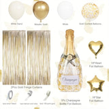 White and Gold Birthday Decoration Kit: Elegant Party Decor Set