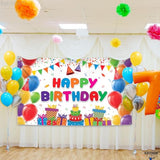 Rainbow Birthday Banner: XL Colorful Party Decoration 72"x44"