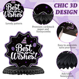 12PCS Birthday Honeycomb Centerpieces for Table Decor, Purple & Black Theme Party Props