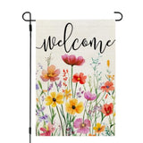 Spring Garden Flag Wildflowers Floral Double Sided 12X18 Inches Small Burlap Welcome Holiday Seasonal Yard Decoration For Outside Porch Cf1761-12