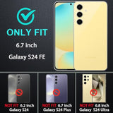 For Samsung Galaxy S24 Fe Case, Military Grade 3 In 1 Heavy Duty Shockproof/Drop Proof/Dust Proof Case With 2Pcs Tempered Glass Screen Protector (Red/Black)