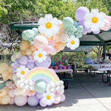 Pastel Balloon Arch Kit Pastel Party Decorations With Daisy Balloons,Pa Stel Balloons And Long Balloon Rainbow Balloons Arch Kit Baby Shower Balloon Arch For Birthday Gender Reveal Decoration