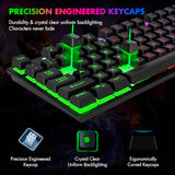 87 Keys TKL Gaming Keyboard and Mouse Combo, Wired LED Rainbow Backlit Keyboard 800-3200 DPI RGB Mouse, Gaming for PS4 Xbox PC Laptop Mac