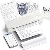 D830 Portable Printer Wireless For Travel, Supports 8.5 X 11 Inch Thermal Paper, Bluetooth Compatible With Ios, Android, Laptop, Beige