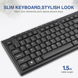 Rk907 Ultra-Slim Compact Usb Wired Keyboard For Mac And Pc,Windows 10/8 / 7 / Vista/Xp (Black) (1Pcs)