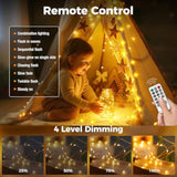 Fairy Lights Plug In With Remote, 33Ft 100 Led Outdoor Twinkle Lights Waterproof With Timer, 8 Modes Indoor String Light