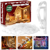 150 Pcs Christmas Light Clips And Hooks - Gutter Hanger For Outdoor Seasonal Lighting - Weatherproof Holiday Hooks For Festival Decoration