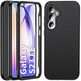 S23 Fe Phone Case, For Samsung Galaxy S23 Fe Case With Built-In Screen Protector,Dual Layer Military-Grade Protection Full Body Silicone Cover Slim Anti-Slip Galaxy S23 Fe Phone Case 5G,Black