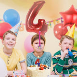 Spider Hero 4th Birthday Decor with 32" Number Balloon, Spider Balloons & Candle