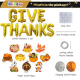 30 Pcs Give Thanks Balloons Banner Gold Foil Fall Friendsgiving Thanksgiving Party Decor