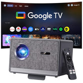 Movie Projector With Google Tv & Voice Assistant,1500 Ansi Lumens 1080P Native,4K Support Outdoor Smart Projector, Auto Focus,Office Home Theater Video Projector With Wifi 6 & Bluetooth