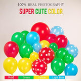 130 Pcs Red Blue Green Yellow Balloon Garland with Cloud, Mushroom & Star Balloons
