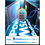 45W USB-C Car Charger, 4-Port Fast Charger for iPhone, Samsung, PD3.0 & QC3.0