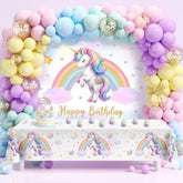 16ft Unicorn Balloon Arch Kit for Girls' Birthday, Rainbow Decor & Cake Topper
