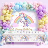16ft Unicorn Balloon Arch Kit for Girls' Birthday, Rainbow Decor & Cake Topper