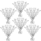 6 Pcs Metallic Foil Spray Centerpiece Party Star Table Decoration Table Decor For Birthday Party Season Holiday(Silver,Small Star)