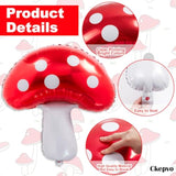 6Pcs Large Mushroom Balloons Mushroom Party Decorations,31 Inch Mushroom Decor Foil Balloons,Mushroom Balloon For Wedding Celebration Forest Plant Themed Party (A-Red)