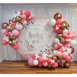 Blush Pink Balloon Set, 50 Pcs Pink And Champagne Gold, 12 Inch Dusty Pastel Pink Apricot Metallic Gold Confetti For Boho Birthday Bridal Shower Bachelorette Party Supplies