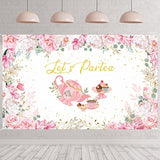 “Let’s ParTea” Tea Party Backdrop Banner for Shower & Birthday Photos