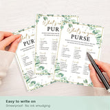 What'S In Your Purse Game For Bridal Shower Jungle Bridal Shower Party Supplies Bridal Shower Games Card Wedding Party Games Engagement Party Cards - Set Of 30