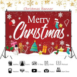 Merry Christmas Banner Outdoor Indoor Hanging Flags Backdrop Photo Props