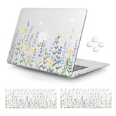 Compatible With Macbook Air 13 Inch Case 2022, 2021-2018 Release A2337 M1 A2179 A1932 Retina Display, Clear Plastic Hard Shell Case + Keyboard Cover + Screen Protector, Lavender Glitter