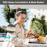 Bluetooth Headphones, Bluetooth V5.4 Wireless Headphones With Noise Cancelling Mic, 12H Playtime, 15.4Mm Diaphragm Driver, Open Ear Headset For Office Meeting Running Cycling Driving (Beige)