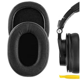 Geekria QuickFit Replacement Ear Pads for Audio Technica ATH-M50X, M50XBT, M50xBT2, M50, M40X, M30, M20, AR5BT Headphones, Ear Cushions with Video Guide (Black)