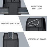 Cell Phone Pouch Nylon Belt Holster Case Compatible With Iphone 16/15/14/13/12/11 Pro Max & Plus Models, Samsung Galaxy S24/S23/S21 Fe, Black–Xl