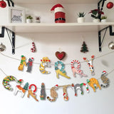 Cats Merry Christmas Garland - Festive Cat-Themed Christmas Decoration For Cat Lovers - Funny Cats Christmas Party Banner Decoration