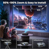 Projector With 5G Wifi And Bluetooth Native 1080P 4K Support, Outdoor Projector, Portable Home Theater Projector For Ios/Android/Tv Stick/Laptop/Hdmi/Usb