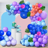 123-Pcs Blue Stitch Balloon Garland Kit with Foil Balloons for Birthday & Baby Shower