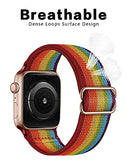 Stretchy Nylon Bands Compatible with Watch Series 11/10/9/8/7/6/5/4 SE 3/2/1, Adjustable Braided Elastic Sport Loop Rugged Straps for iWatch