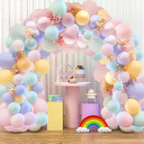 Pastel Unicorn Macaron Party Balloons Garland Arch Kit 17Ft Rainbow Ba