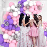 Purple, Pink Balloon Set, 116Pcs Light Pink, White, Lavender Purple Ba