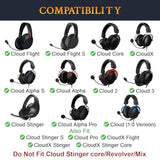 Cooling Gel Replacement Earpads Cushions For Hyperx Cloud 1/2/3/Pro/Core/, Cloud Alpha/Flight/Stinger Series, Cloudx Stinger/Flight Series Headset - Black