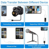 Lightning To Usb Camera Adapter Lightning Female Otg Cable Adapter For Select Iphone,Ipad Models Support Connect Camera, Card Reader, Usb Flash Drive, Midi Keyboard, White